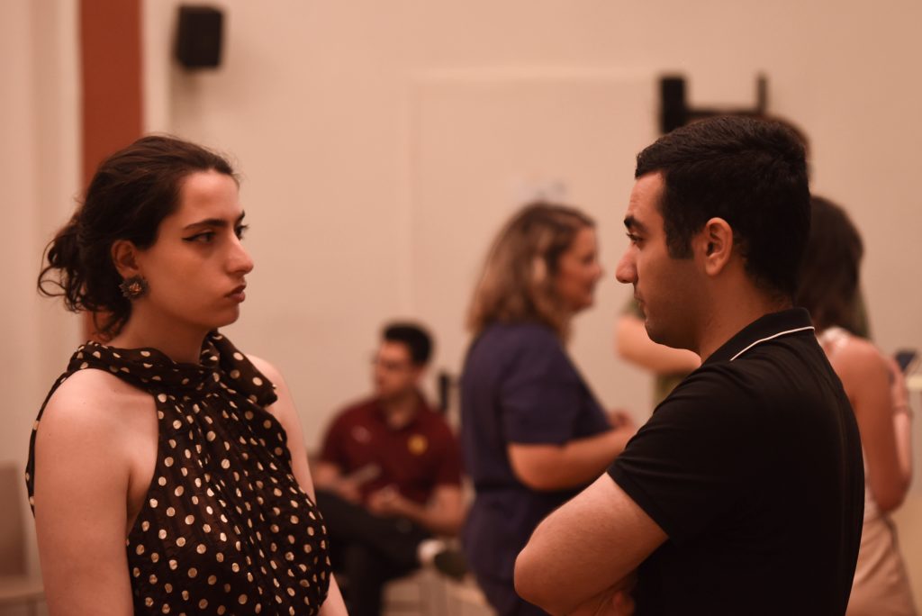 Themis International's Vice President Arayik Grigorian networking at human rights education conference